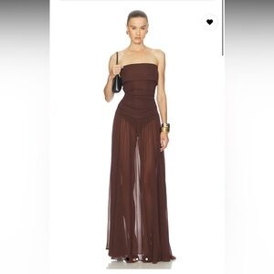 Minji Maxi Dress in Chocolate Brown